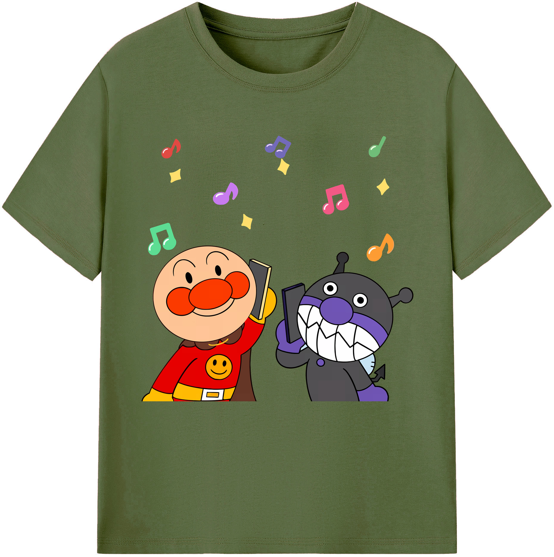 （画像用） アンパンマン Anpanman 綿100％半袖Tシャツ（フロントプリント）